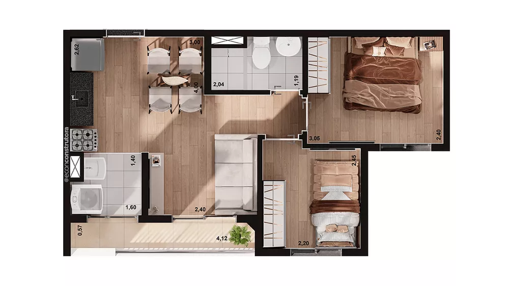 Apartamento, 2 quartos, 39 m² - Foto 9