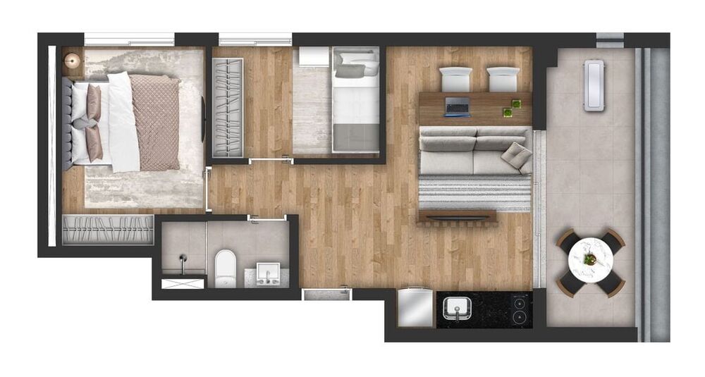 Apartamento, 1 quarto, 36 m² - Foto 4