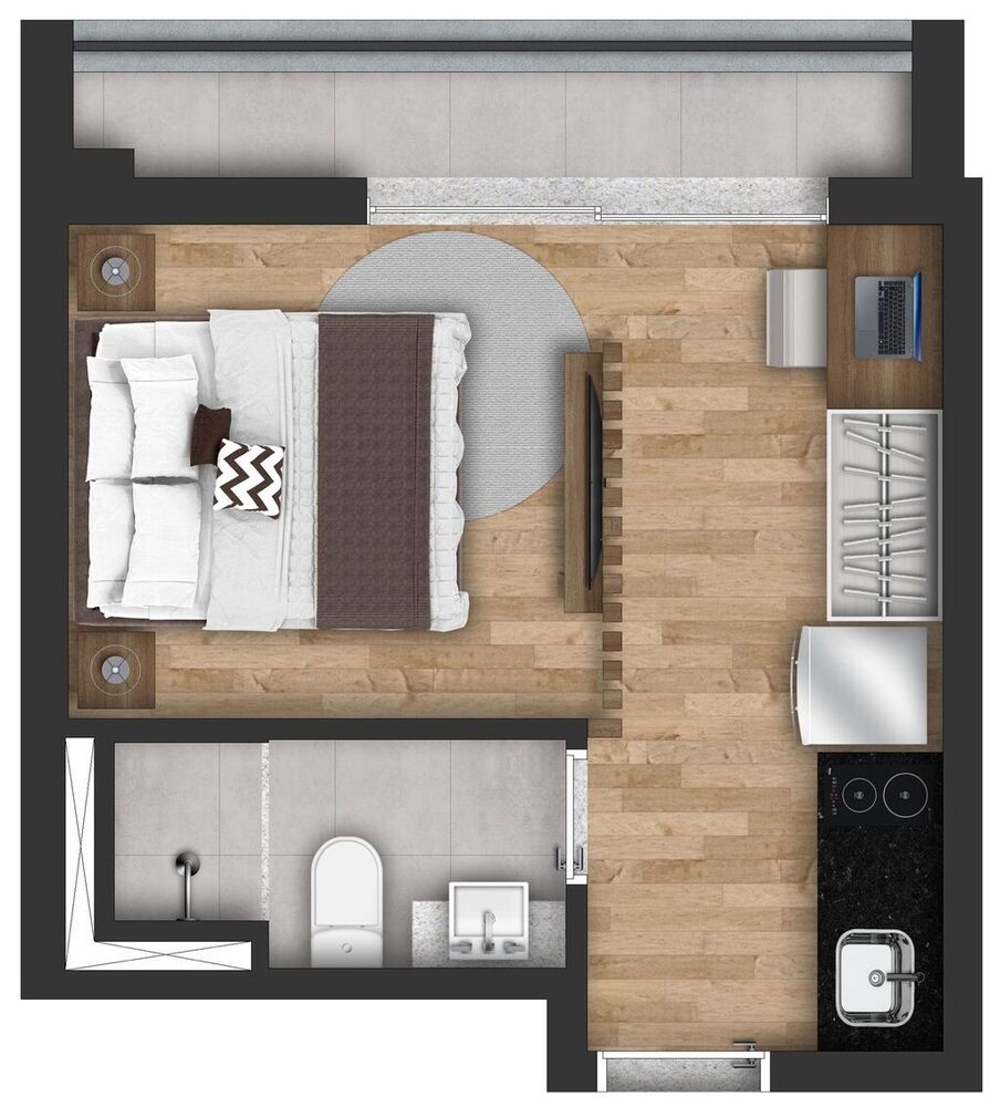 Apartamento, 1 quarto, 36 m² - Foto 2