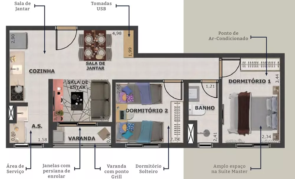 Apartamento, 2 quartos, 74 m² - Foto 4