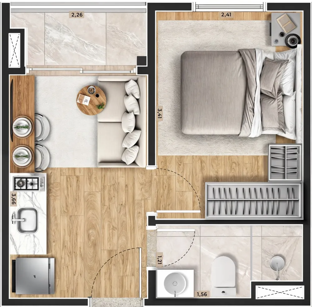 Apartamento, 1 quarto, 24 m² - Foto 4