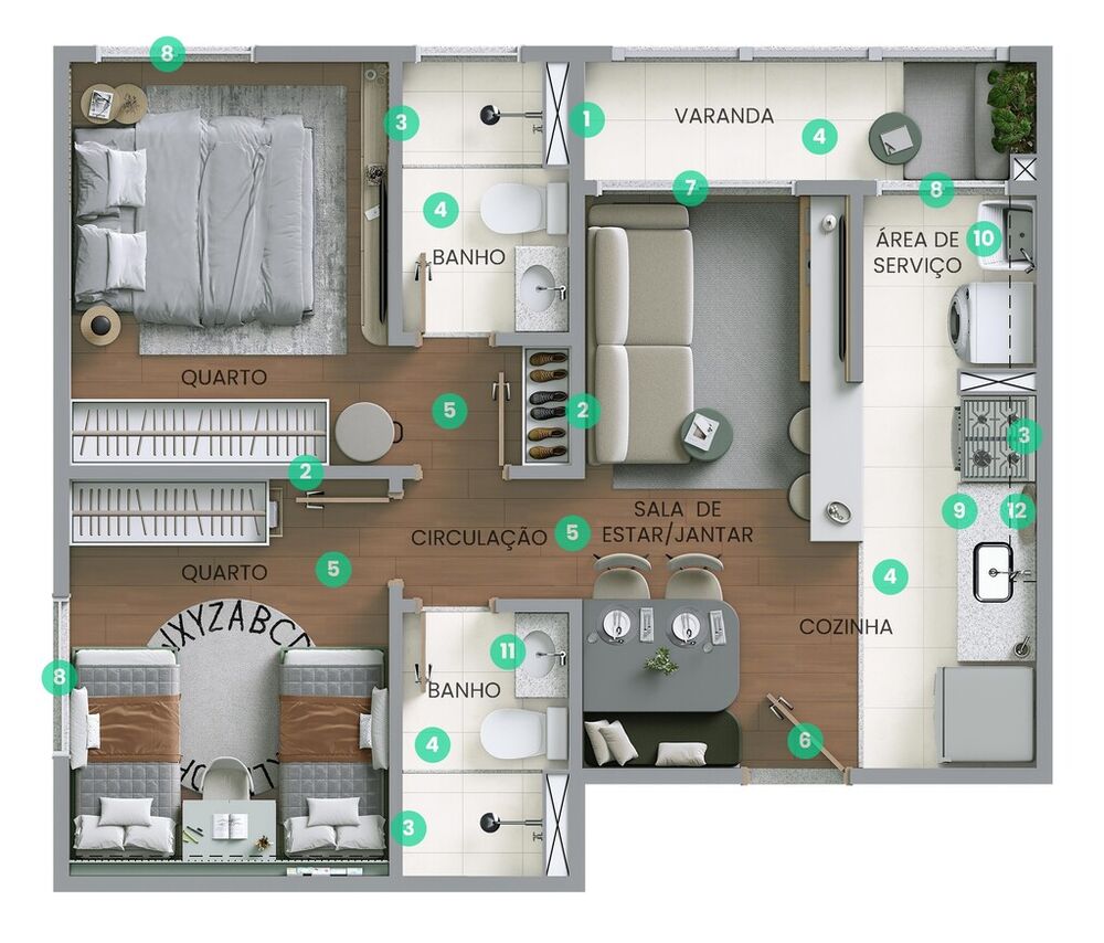 Apartamento, 2 quartos, 42 m² - Foto 3