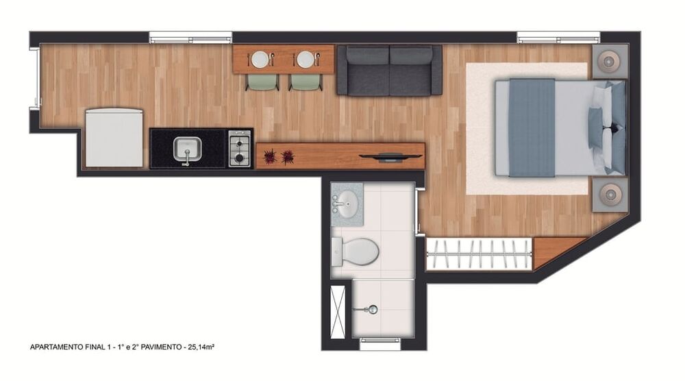 Apartamento, 1 quarto, 25 m² - Foto 10
