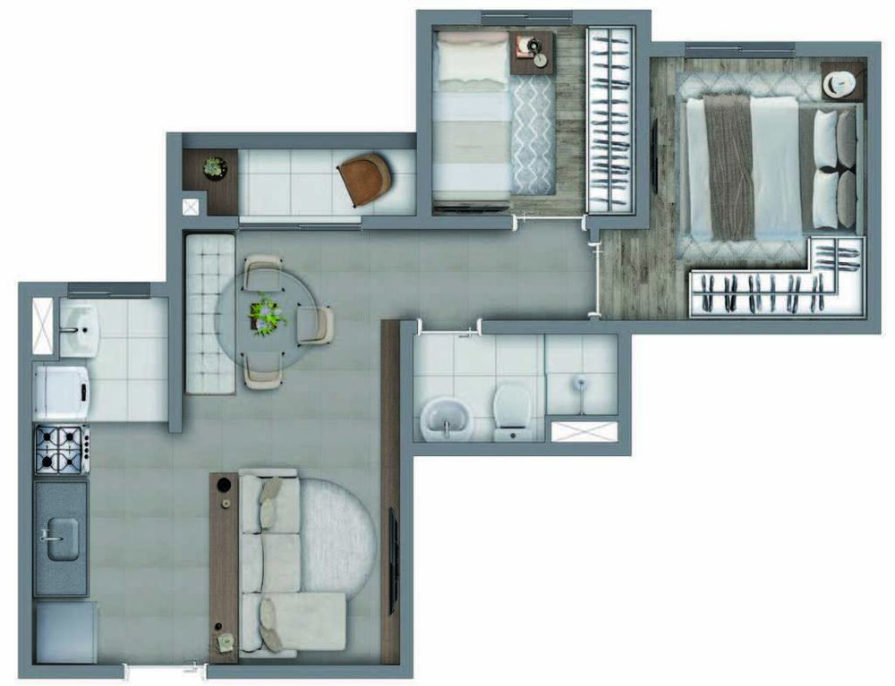 Apartamento, 2 quartos, 33 m² - Foto 2