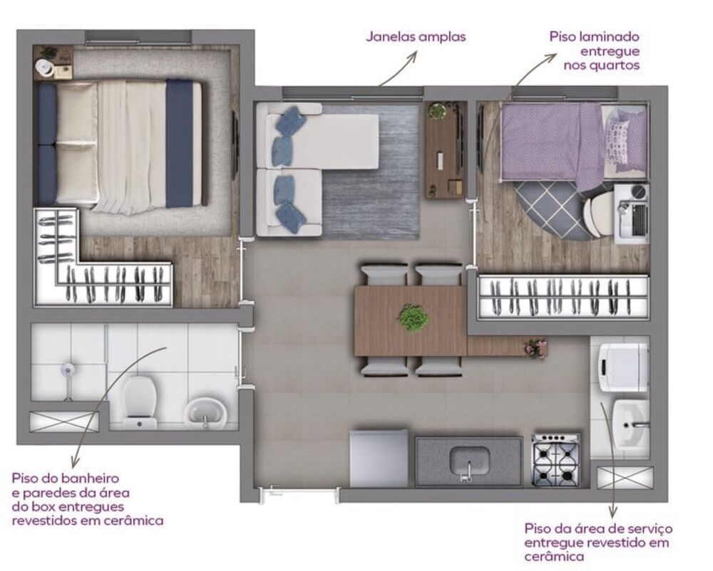 Apartamento, 2 quartos, 33 m² - Foto 3