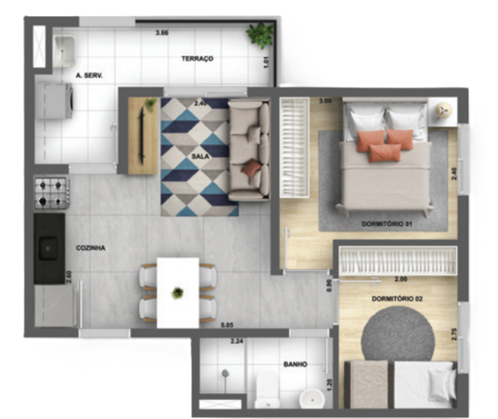 Apartamento, 2 quartos, 64 m² - Foto 8