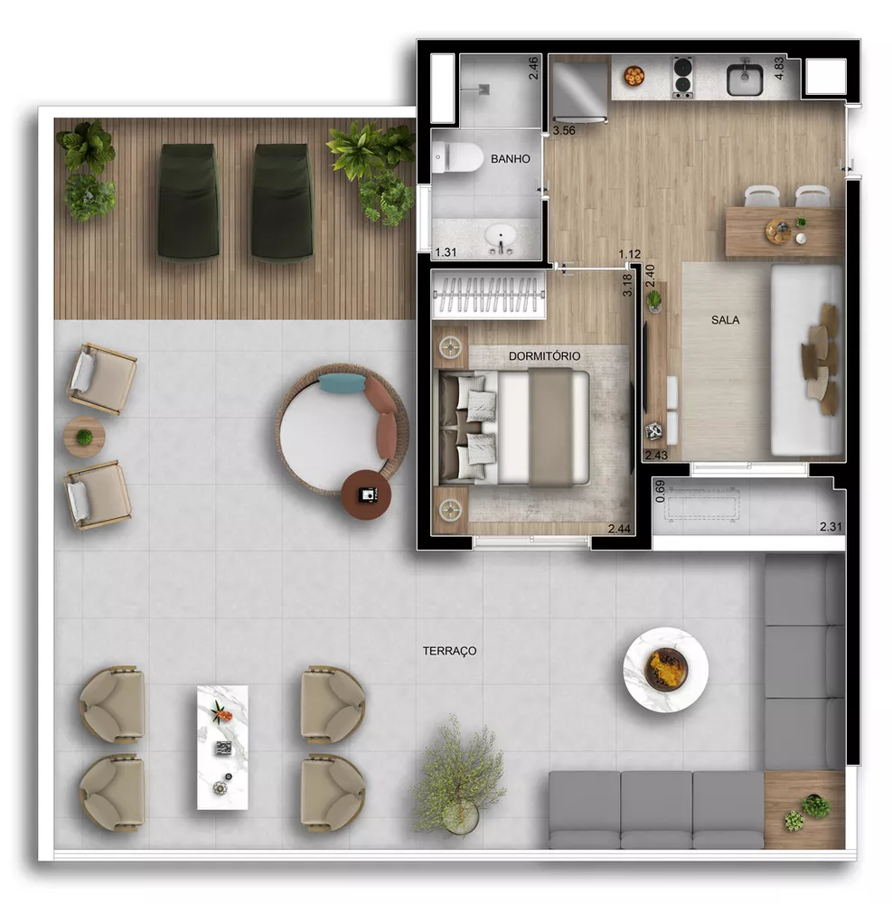 Apartamento, 1 quarto, 47 m² - Foto 3