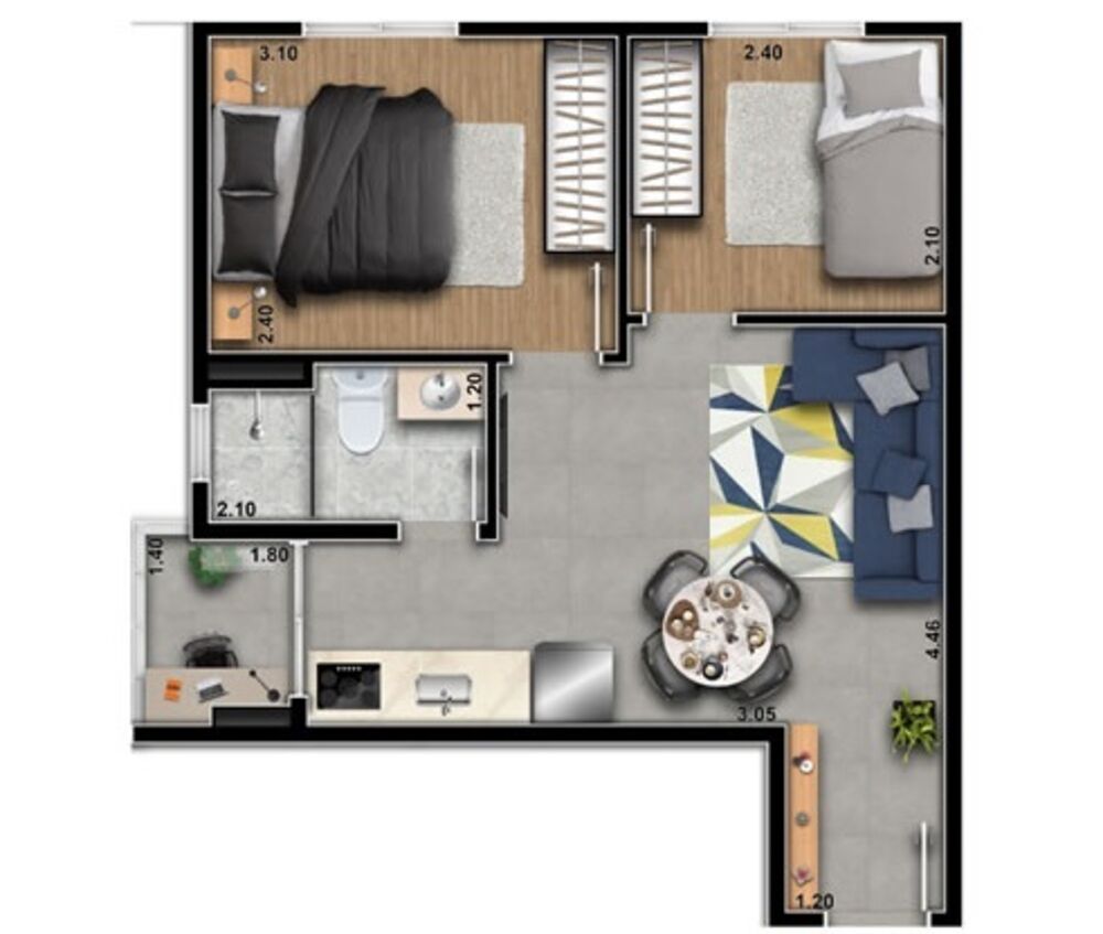Apartamento, 3 quartos, 52 m² - Foto 13