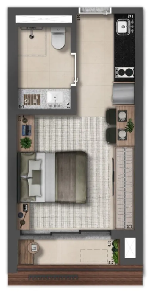 Apartamento, 1 quarto, 24 m² - Foto 4