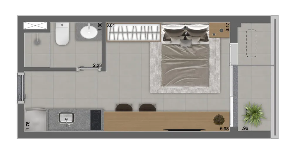 Apartamento, 1 quarto, 25 m² - Foto 1