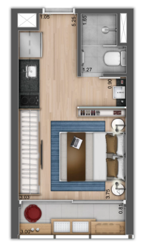 Apartamento, 1 quarto, 32 m² - Foto 10