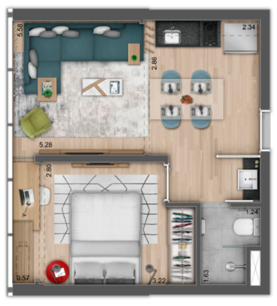 Apartamento, 1 quarto, 32 m² - Foto 16