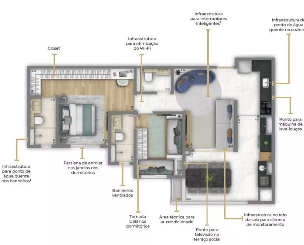 Apartamento, 2 quartos, 74 m² - Foto 4