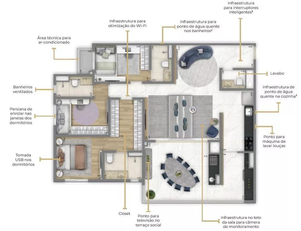 Apartamento, 2 quartos, 74 m² - Foto 3