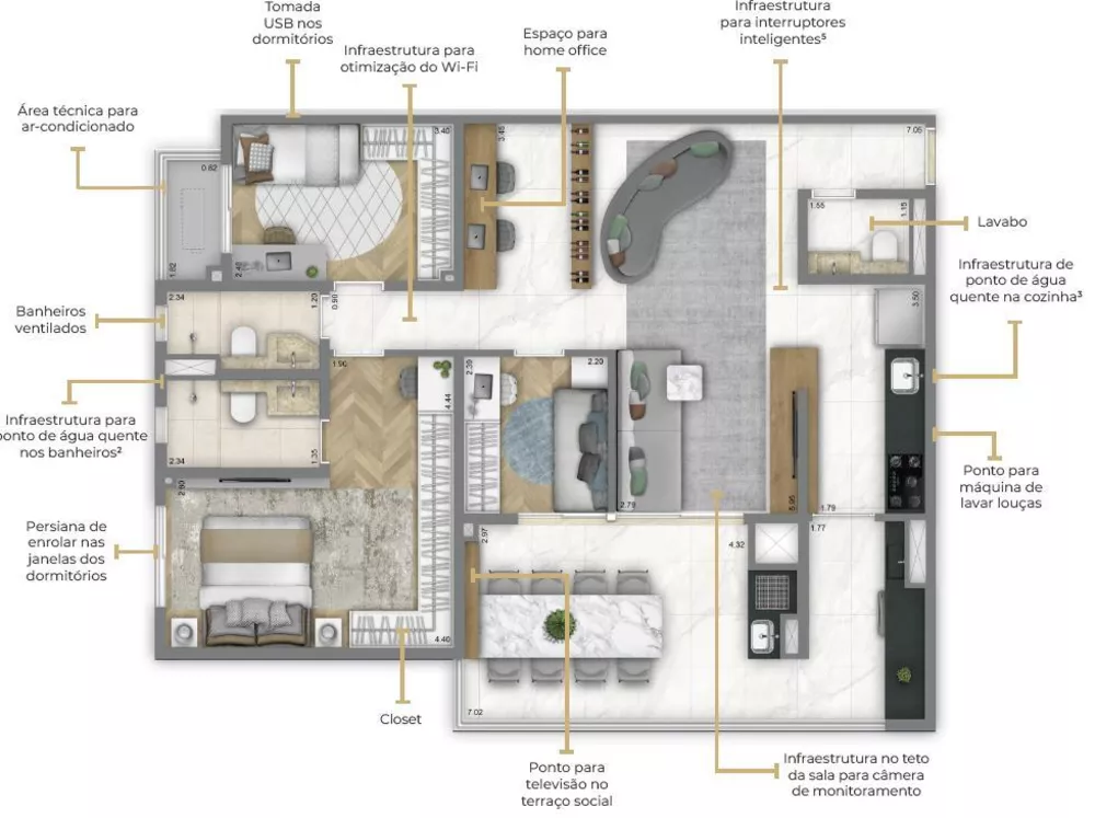 Apartamento, 2 quartos, 74 m² - Foto 9