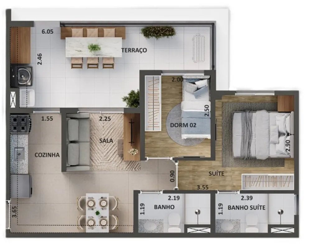 Apartamento, 2 quartos, 32 m² - Foto 1