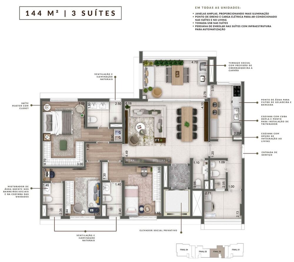 Apartamento, 3 quartos, 144 m² - Foto 8