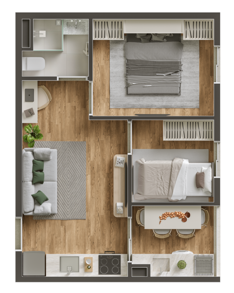 Apartamento, 2 quartos, 38 m² - Foto 2