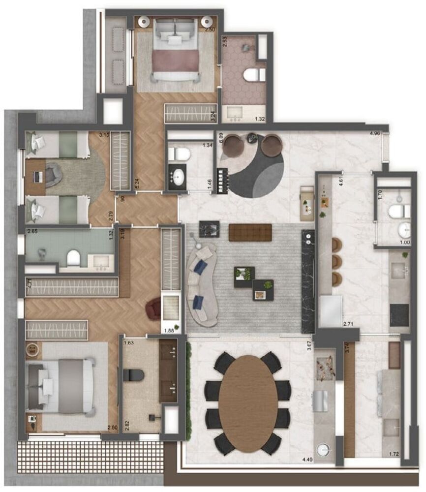 Apartamento, 3 quartos, 132 m² - Foto 3