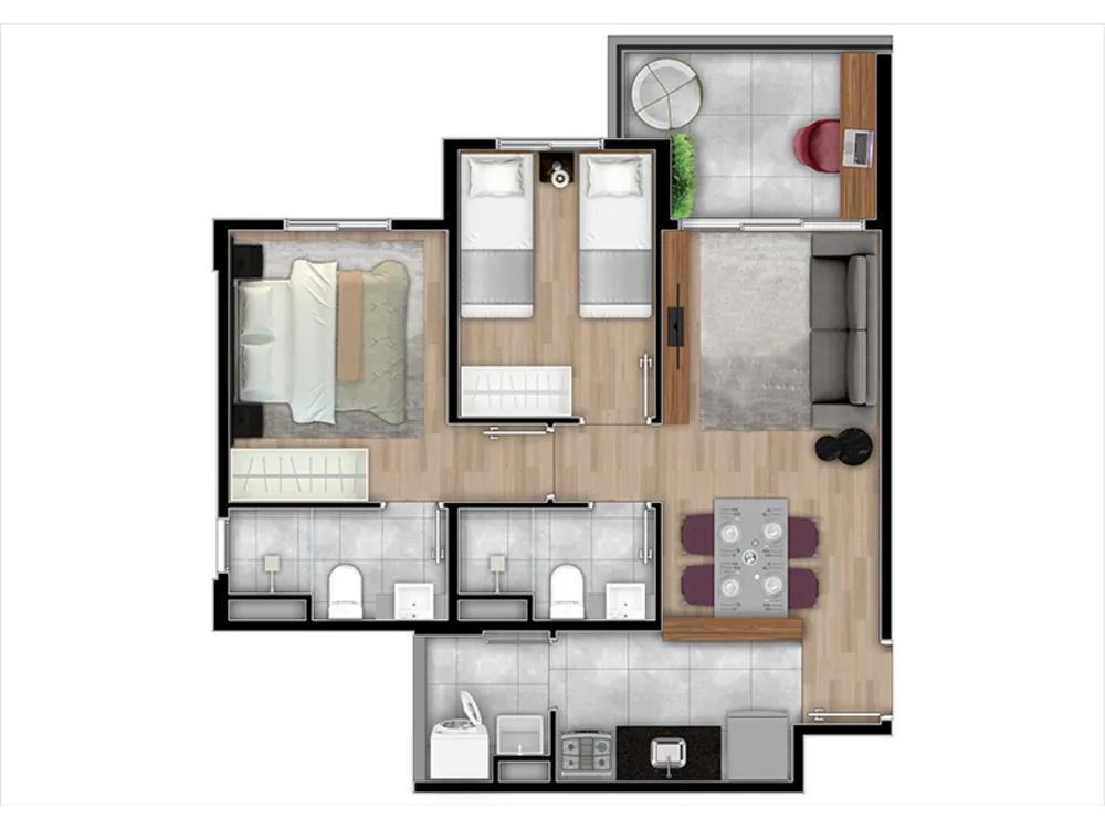 Apartamento, 2 quartos, 52 m² - Foto 1