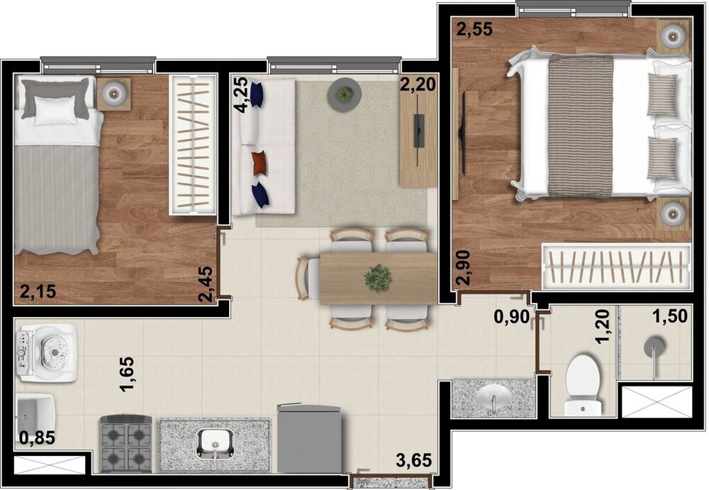 Apartamento, 2 quartos, 33 m² - Foto 12