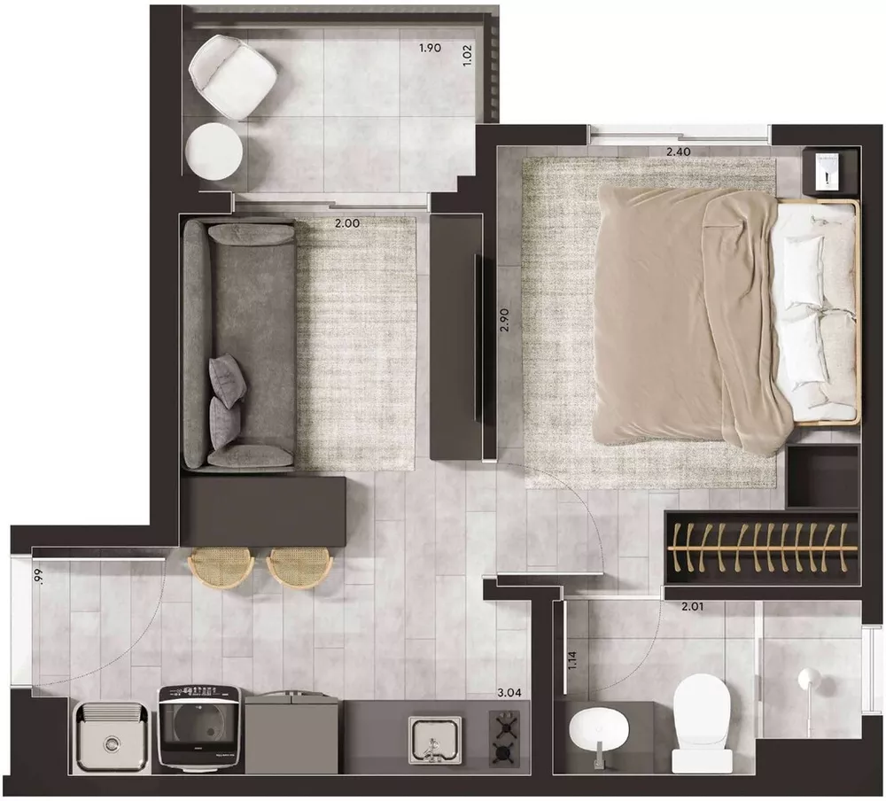 Apartamento, 1 quarto, 21 m² - Foto 9