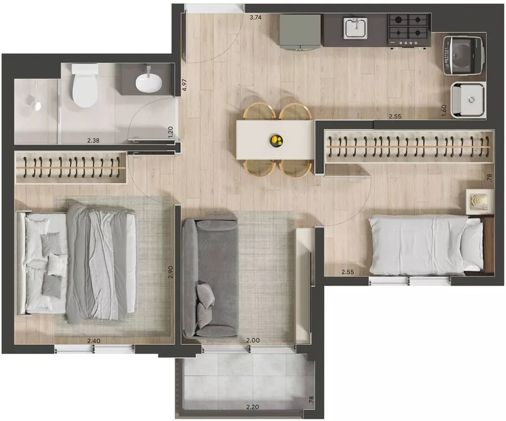 Apartamento, 1 quarto, 21 m² - Foto 6