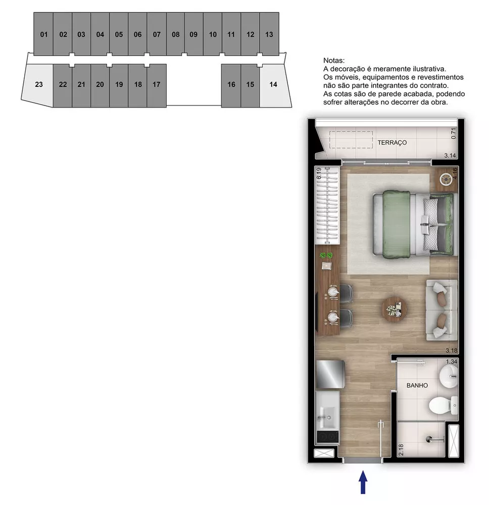 Apartamento à venda com 1 quarto, 37m² - Foto 14