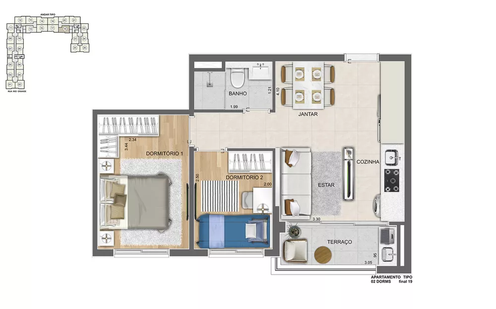 Apartamento, 2 quartos, 50 m² - Foto 21