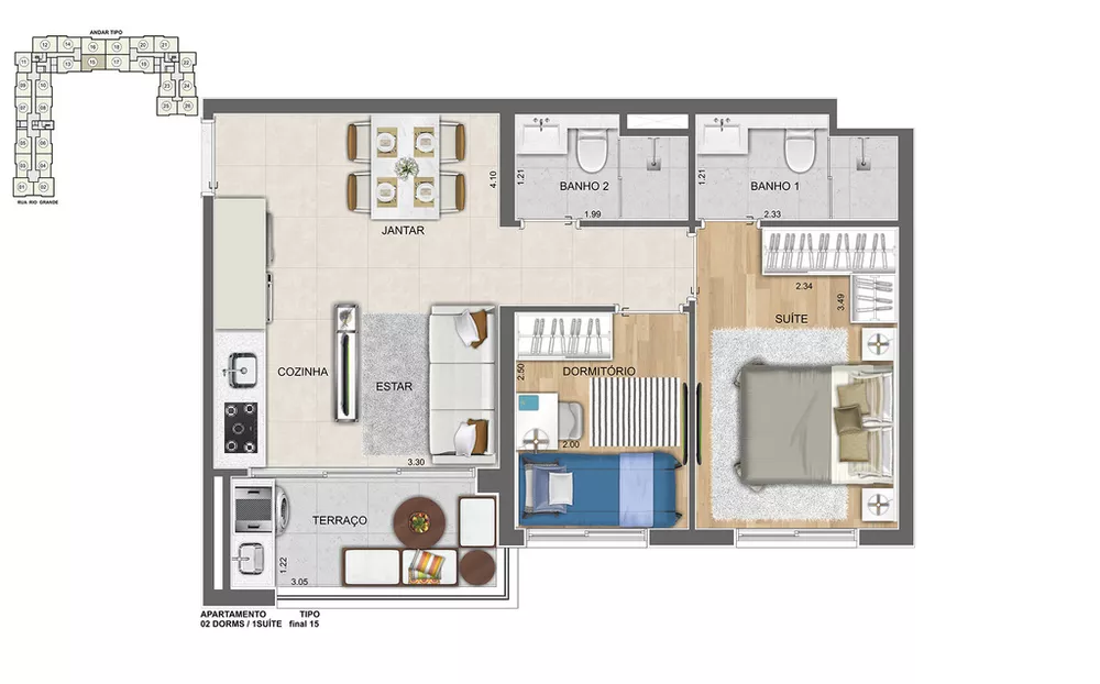 Apartamento, 2 quartos, 50 m² - Foto 17