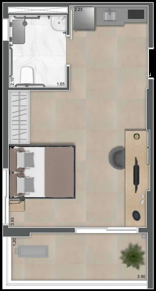 Apartamento, 1 quarto, 20 m² - Foto 1