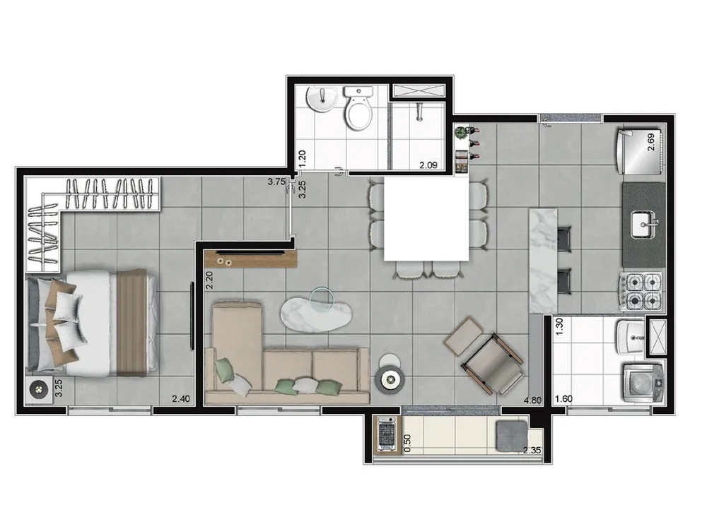 Apartamento, 2 quartos, 41 m² - Foto 1