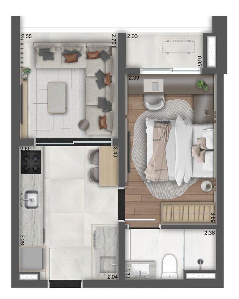 Apartamento, 1 quarto, 34 m² - Foto 17