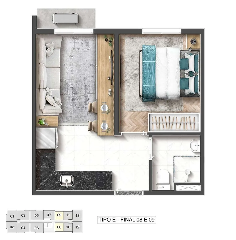 Apartamento, 1 quarto, 33 m² - Foto 2