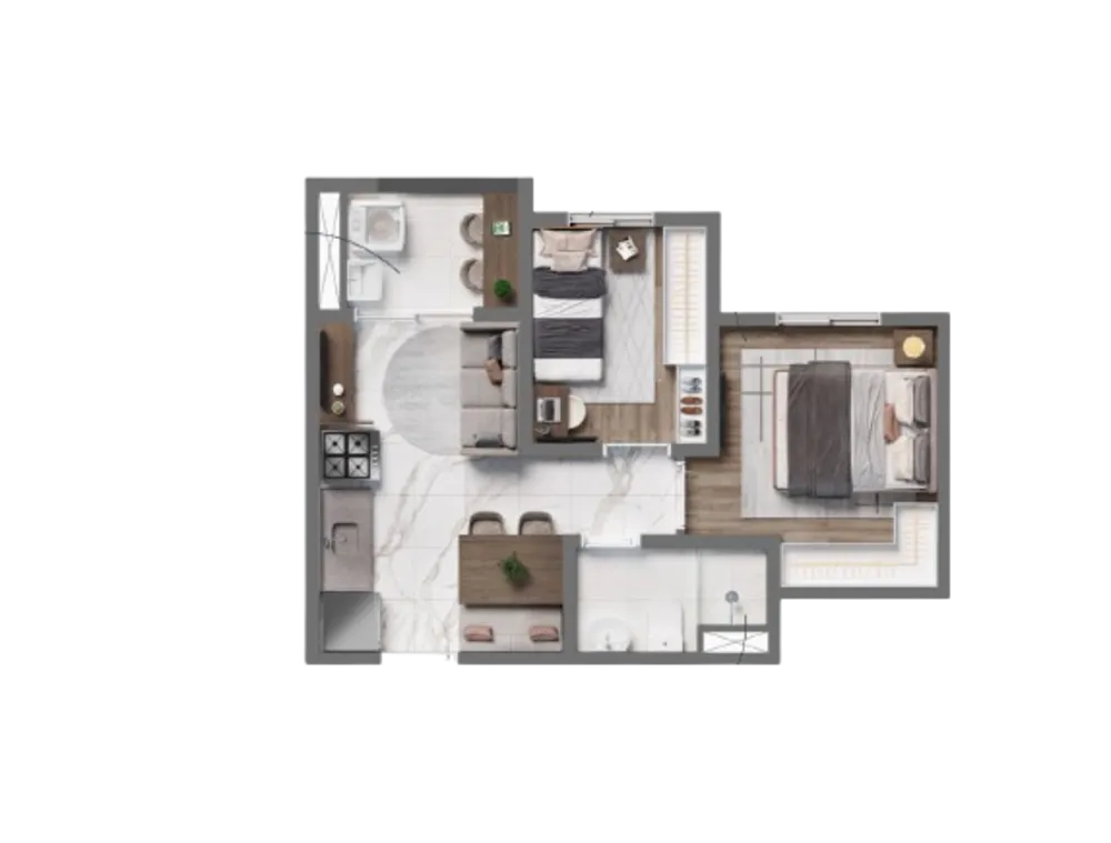 Apartamento, 2 quartos, 43 m² - Foto 3