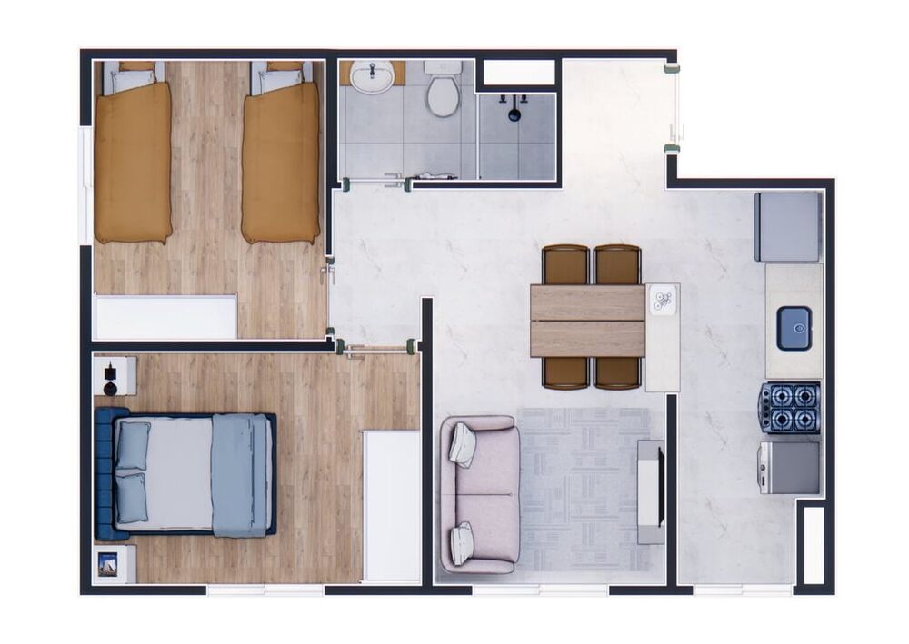 Apartamento, 2 quartos, 42 m² - Foto 3
