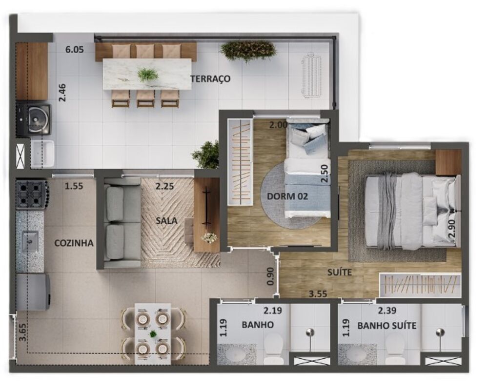 Apartamento, 2 quartos, 37 m² - Foto 4