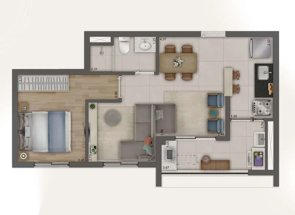 Apartamento, 2 quartos, 41 m² - Foto 1