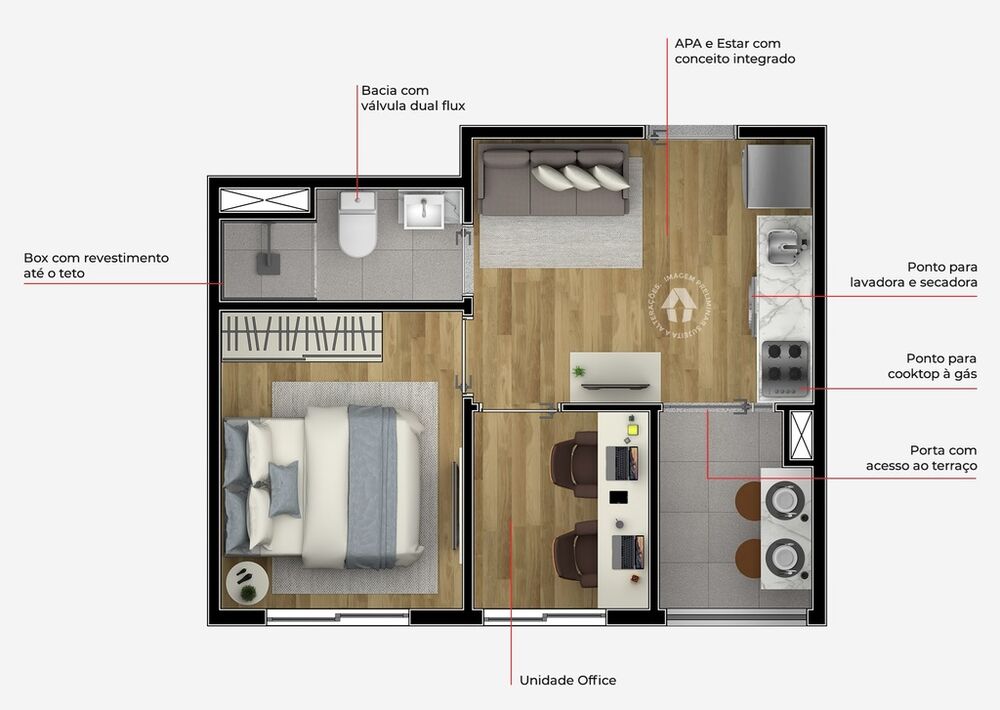 Cobertura, 1 quarto, 87 m² - Foto 1