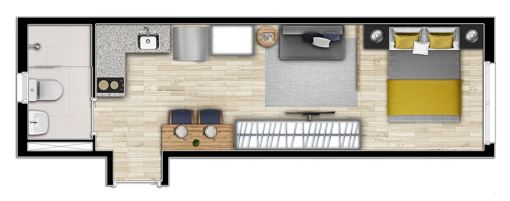 Apartamento, 1 quarto, 24 m² - Foto 3
