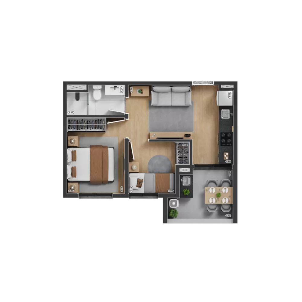 Apartamento, 1 quarto, 53 m² - Foto 7