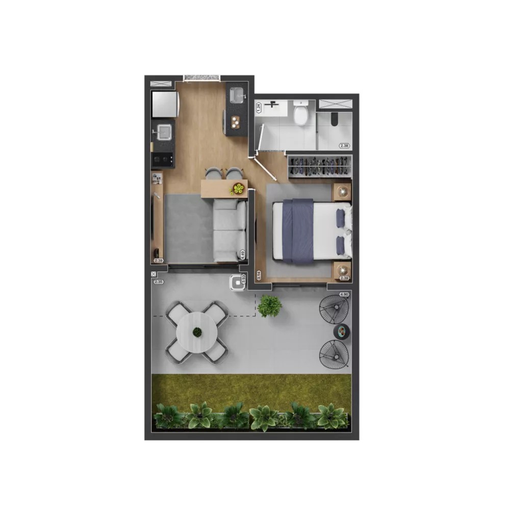 Apartamento, 1 quarto, 53 m² - Foto 8