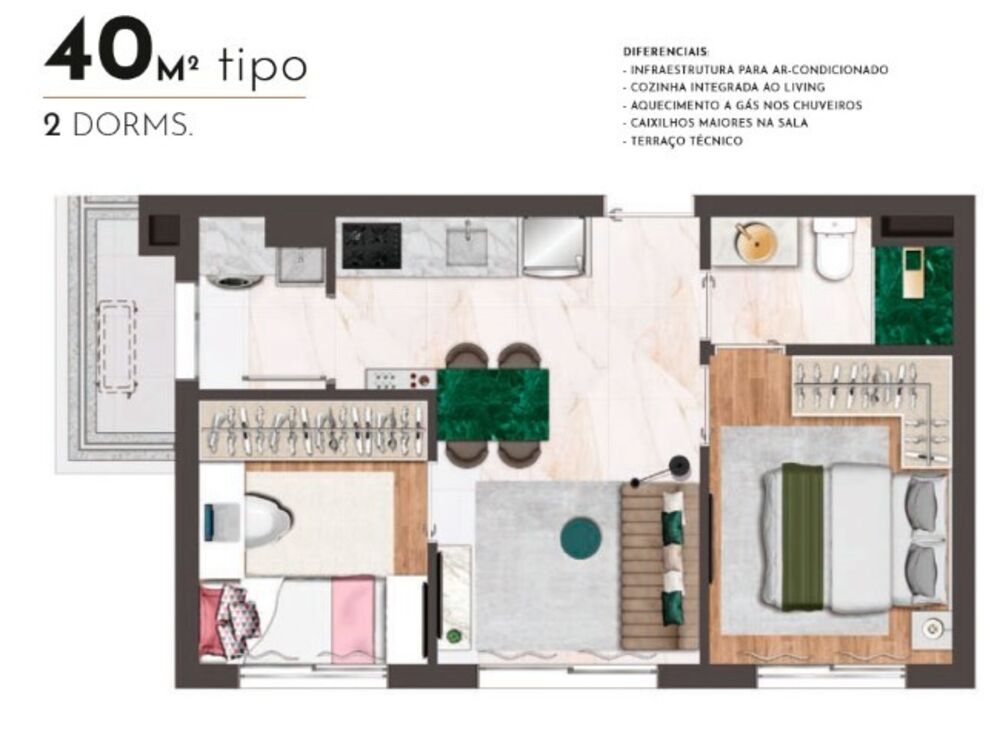 Apartamento, 1 quarto, 28 m² - Foto 8