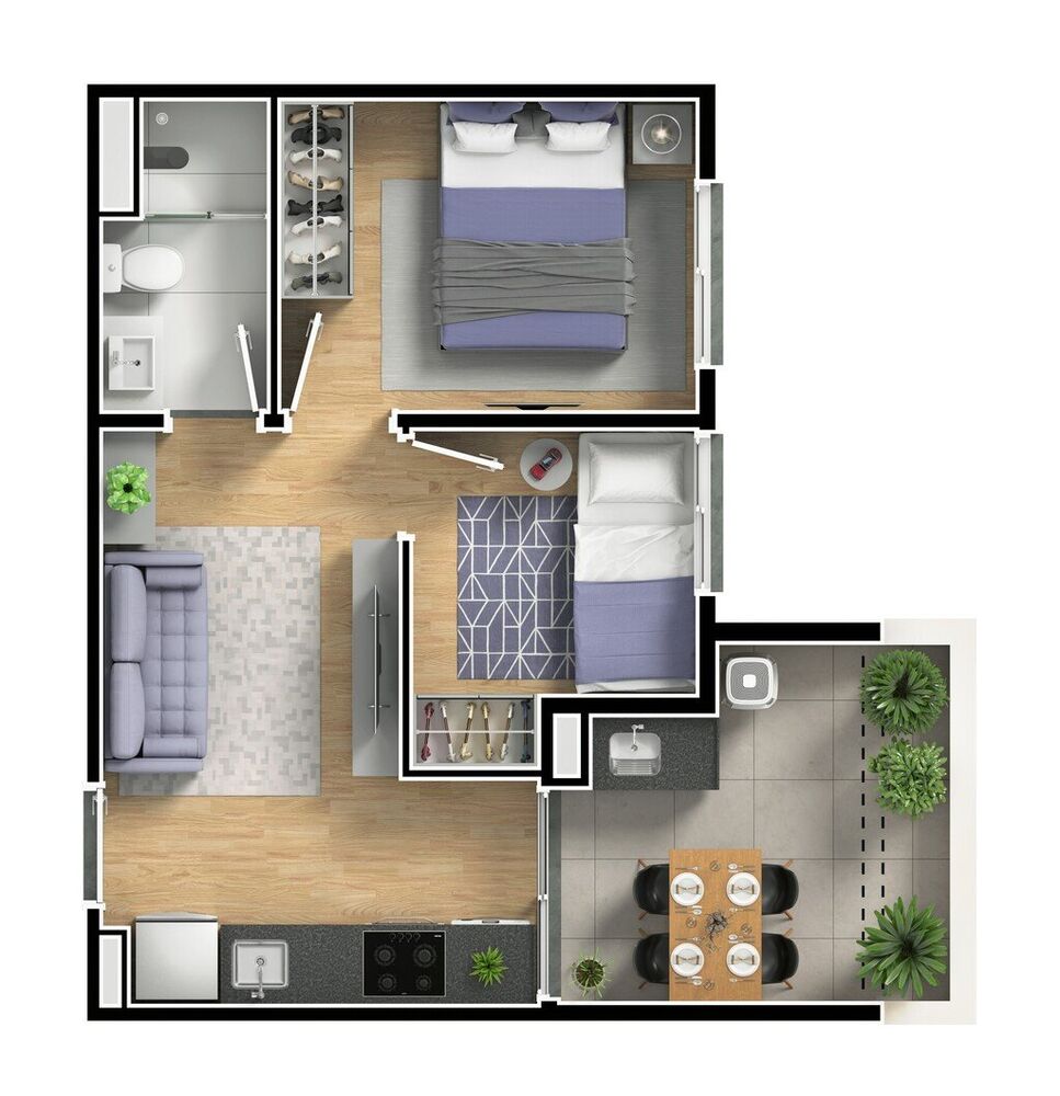 Apartamento, 2 quartos, 42 m² - Foto 2