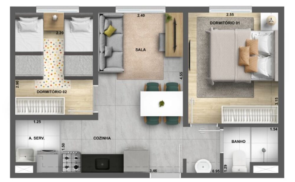 Apartamento, 1 quarto, 36 m² - Foto 8
