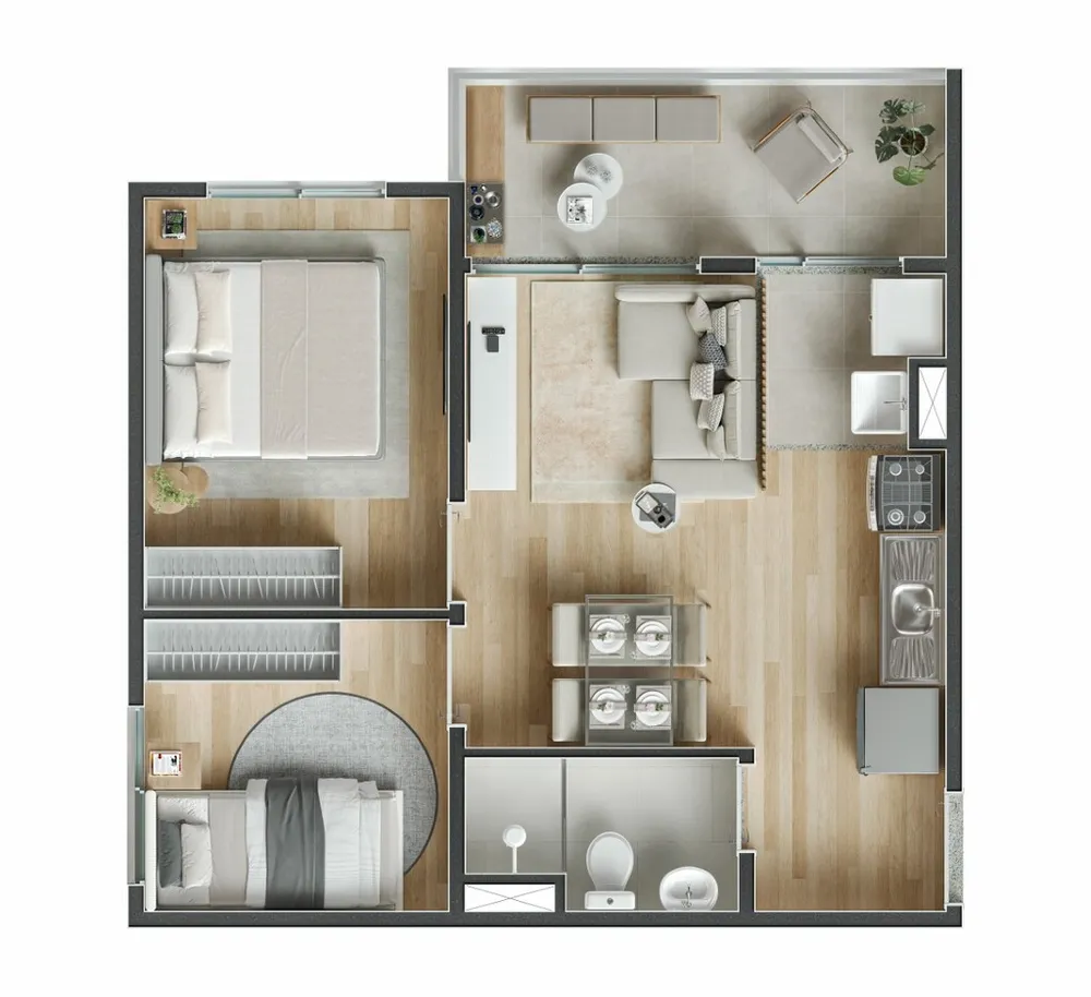 Apartamento, 2 quartos, 42 m² - Foto 4