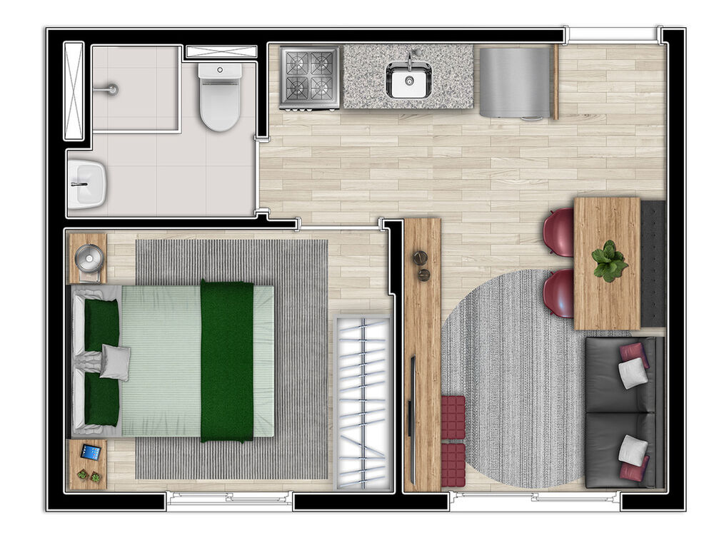 Apartamento, 2 quartos, 34 m² - Foto 8