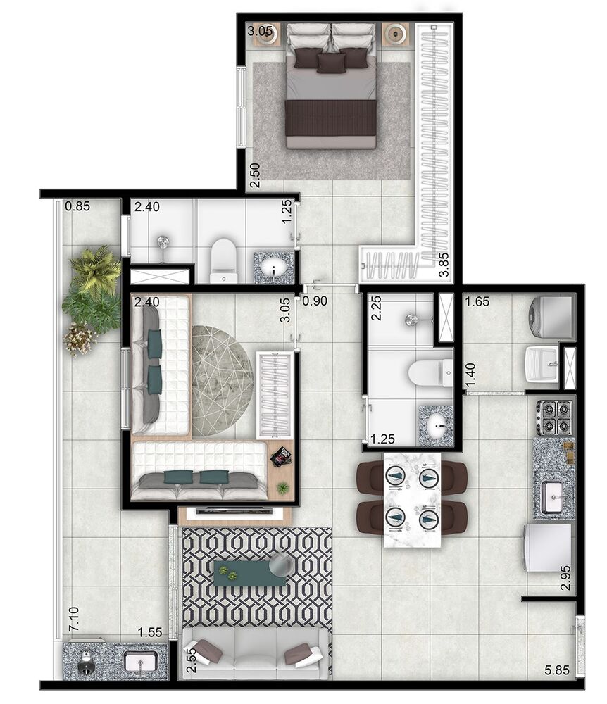 Apartamento, 2 quartos, 69 m² - Foto 7