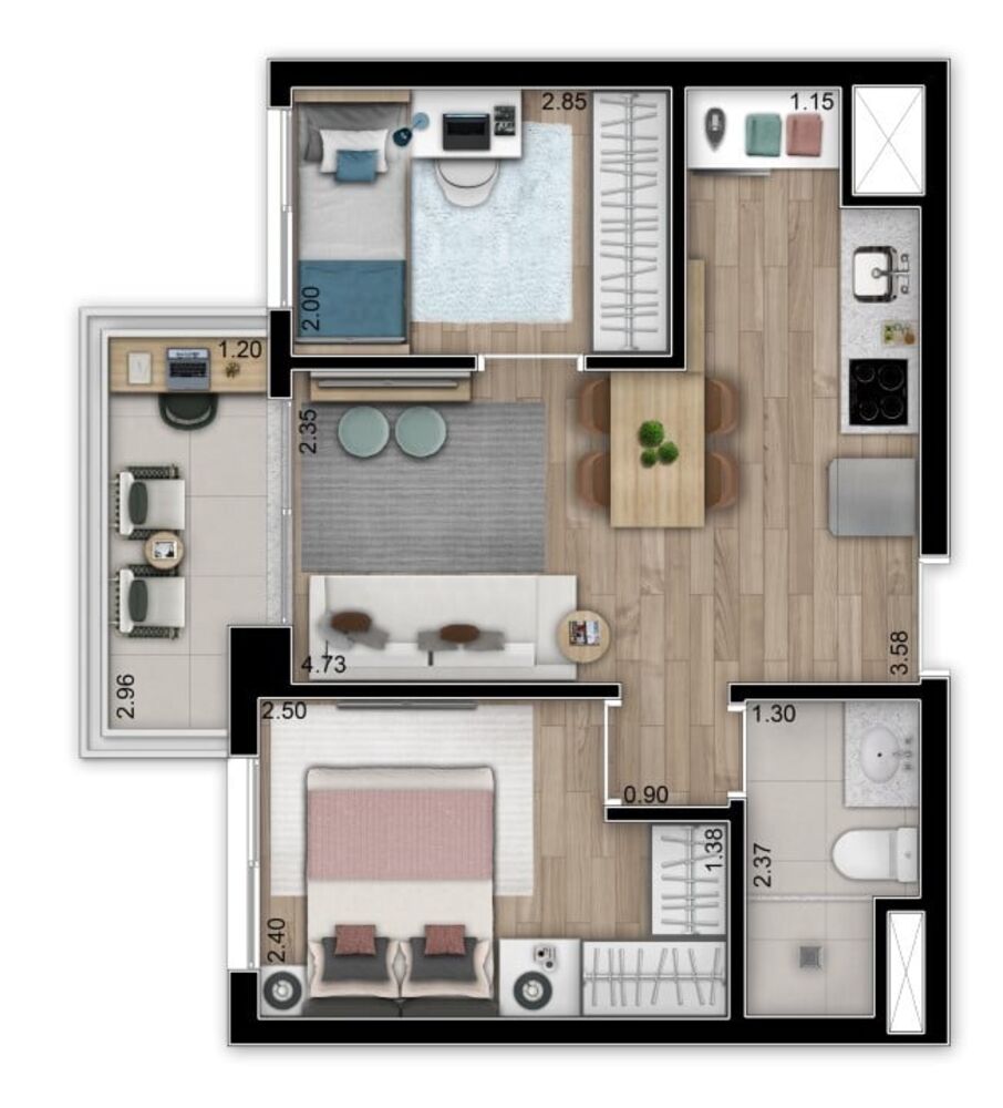Apartamento, 2 quartos, 75 m² - Foto 3