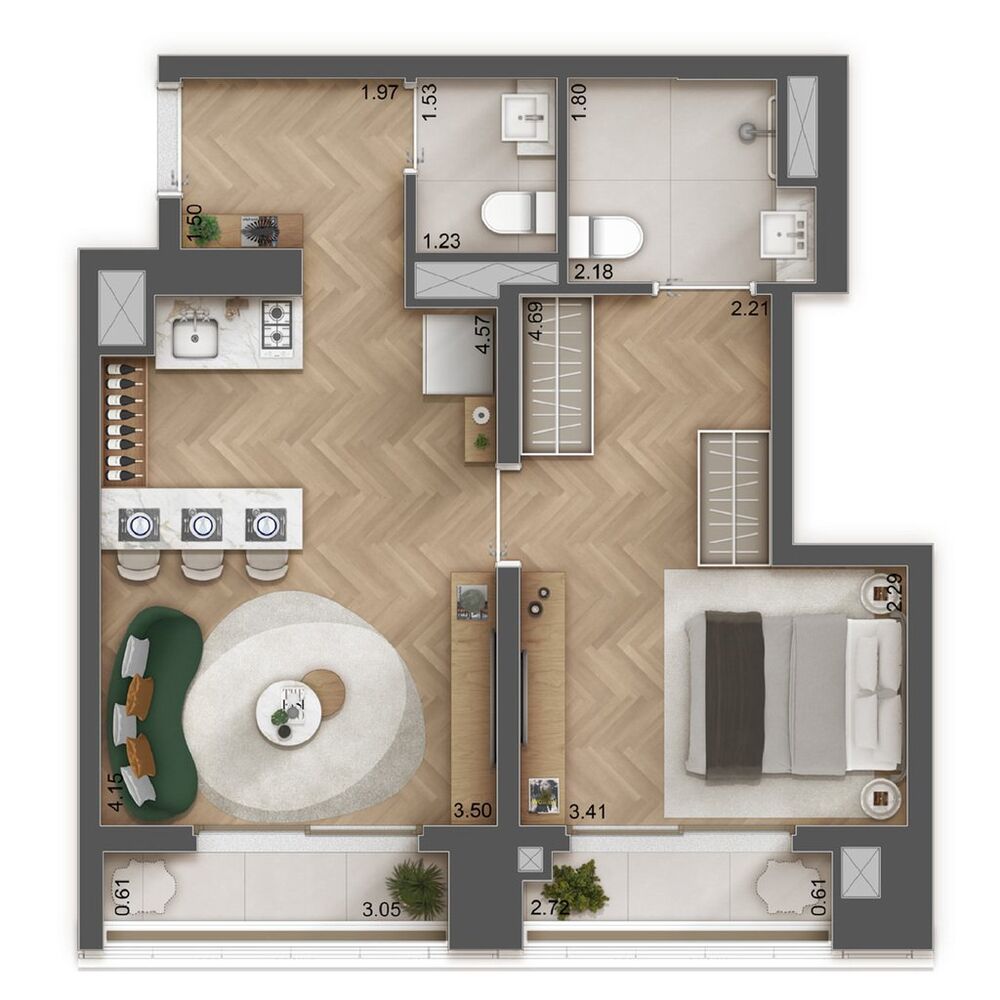 Apartamento à venda com 1 quarto, 58m² - Foto 6